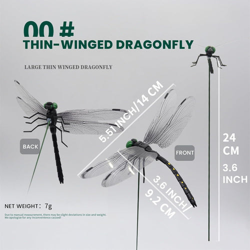 2026 New 40 Pcs Dragon Fly Clips for Bugs Repellent, 3D Artificial Dragonfly Hat Clip, Dragonfly Garden Decor (10PCS)