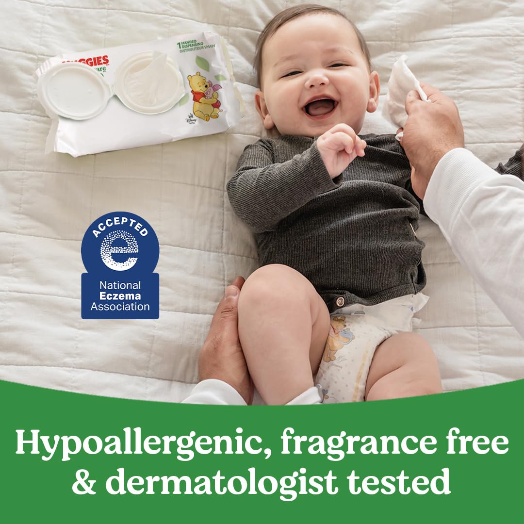 Huggies Natural Care Sensitive Baby Wipes, Hypoallergenic, 99% PLrified Water, 3 Refill Packs (624 Wipes Total)