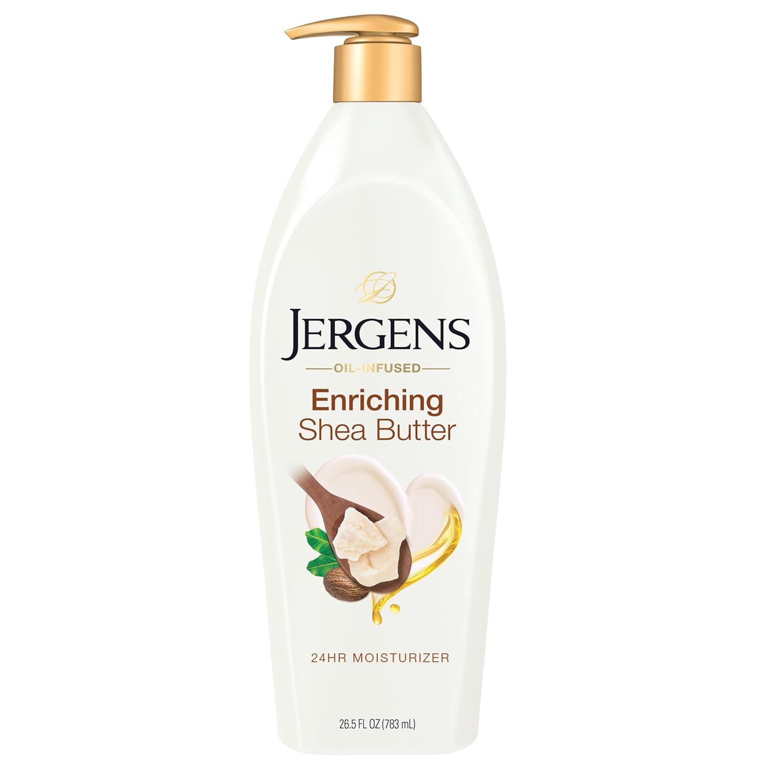 Jergens Shea Butter Hand and Body Lotion, Deep Conditioning Moisturizer, 3X More Radiant Skin, with PLre Shea Butter, Dermatologist Tested, 26.5 Oz