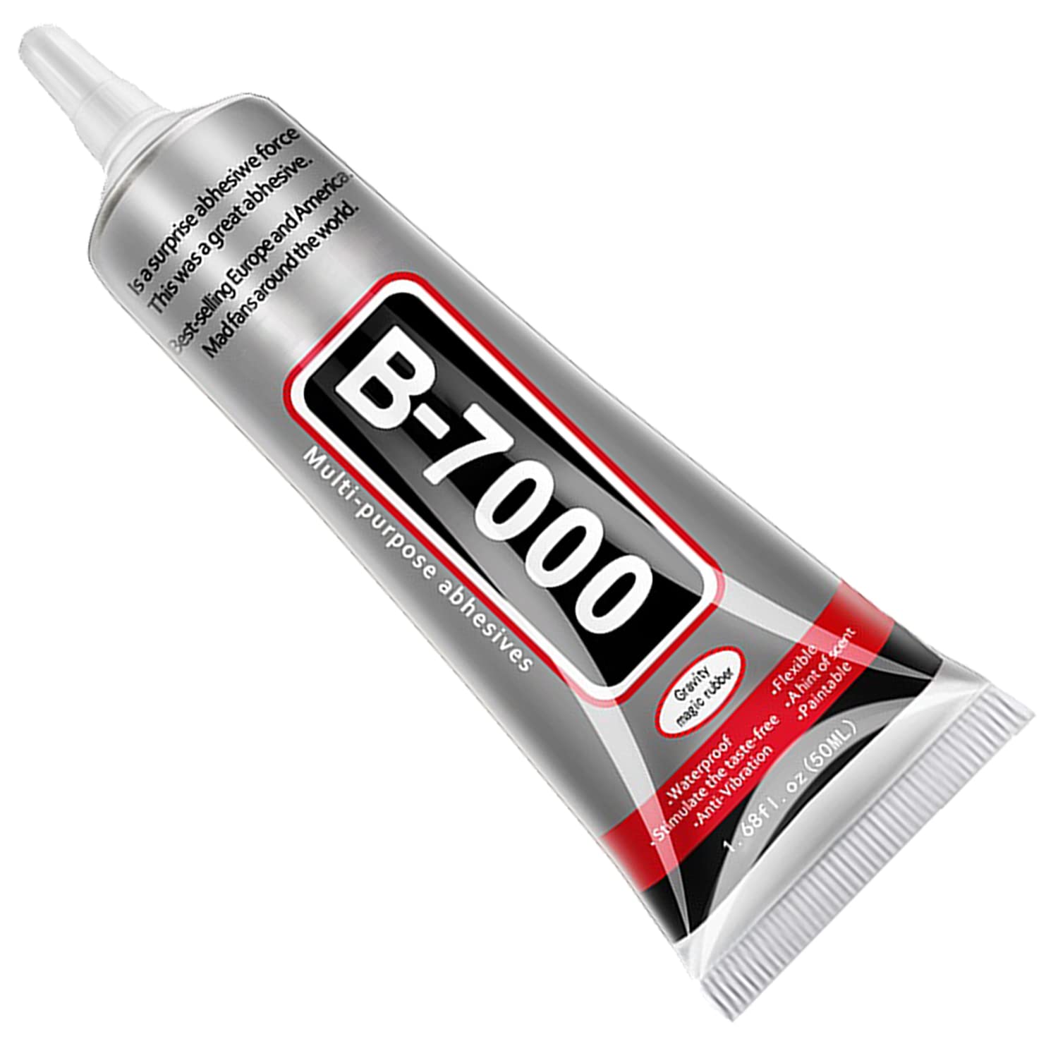 B7000 Jewelry Glue for Making, FITTDYHE 1PCS 50ML/1.69 fl oz Clear Adhesive for Rhinestone, Fabric, MultiPLrpose Super B-7000 for Phone Repair, Nail Art, Wood, Glass, Charms