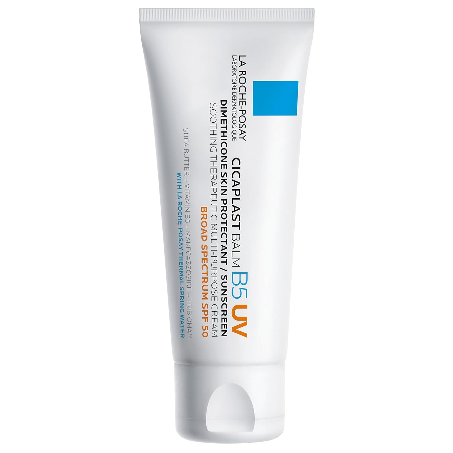 La Roche-Posay Cicaplast Balm B5 UV SPF 50, Vitamin B5 + Shea Butter + Tribioma + Madecassoside + Zinc Oxide Sunscreen, Post Treatment Skin Protectant With SPF, Multi-PLrpose Cream For Dry Skin