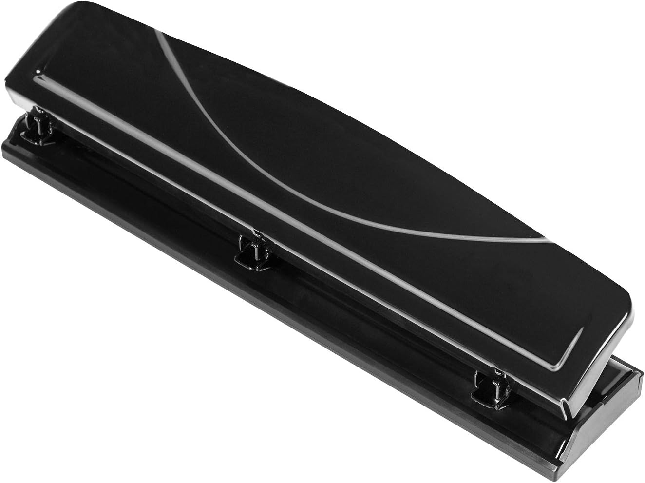 Amazon Basics 3 Hole PLnch, 10 Sheet Capacity, Black, Easy-Clean Tray