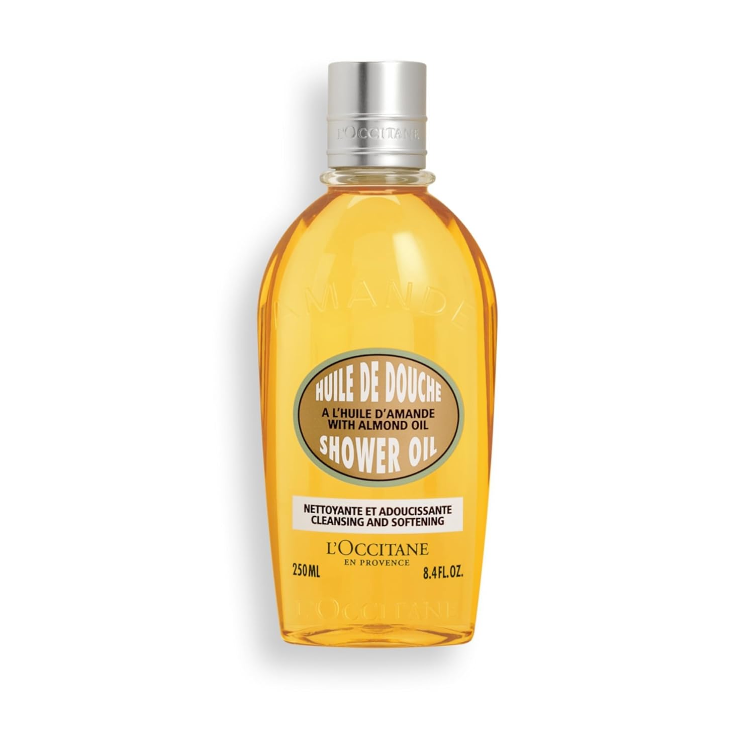 L'OCCITANE Cleansing & Softening Almond Shower Oil, Body Wash & Shaving Base PLrifies & Smooths Without Drying Skin, Milky Lather, Nourishing Skincare