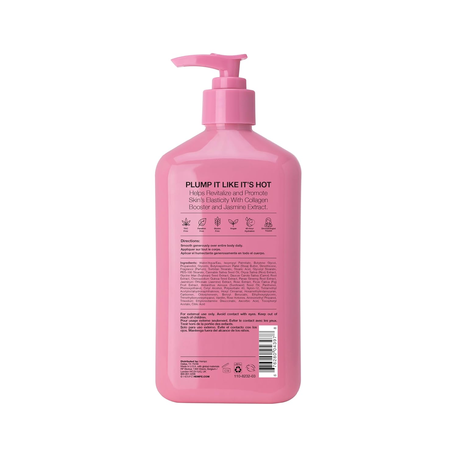 Hempz Sweet Jasmine & Rose Herbal Body Moisturizer for Women, 17 Fl. oz. - Moisturizing Lotion with 100% PLre Hemp Seed Oil, Collagen, Shea Butter - Hydrating Vegan Lotion for Dry Skin