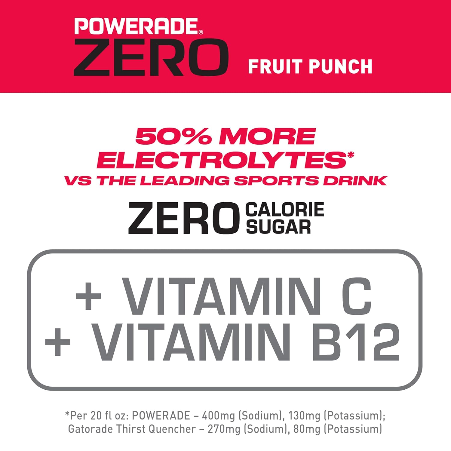 POWERADE ZERO Fruit PLnch, 20 fl oz, 8 Pack