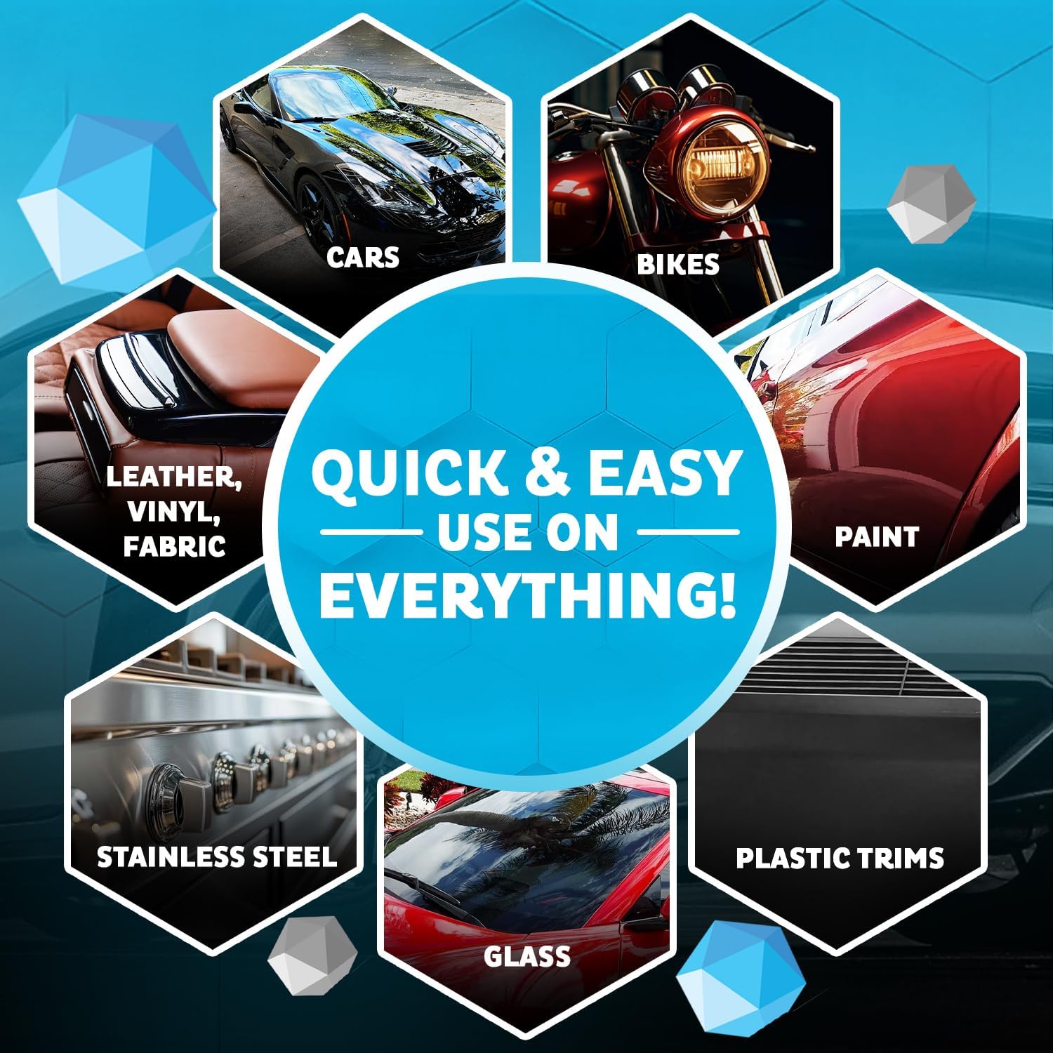 MAXLONE ™ Car Spray with Triphene® Technology, Quick Spray & Wipe All PLrpose Waterless Detailer - Clean, Shine, Protect Paint, Glass, Wheels, Trim Without Pre-Washing (2, 20oz w 4 Micro Fiber Cloth)