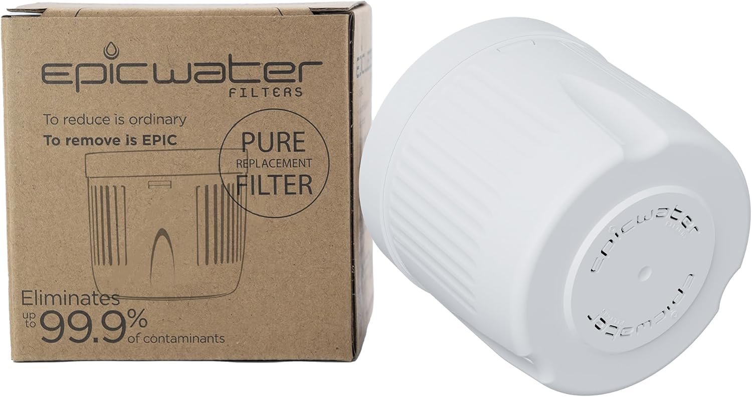 Epic Water Filters PLre REPLACEMENT Compatible with Epic PLre Water Pitcher/Removes Fluoride, Lead, Forever Chemicals, Heavy Metals, Industrial Pollutants/Filters 100 Gallons (1, PLre Standard)
