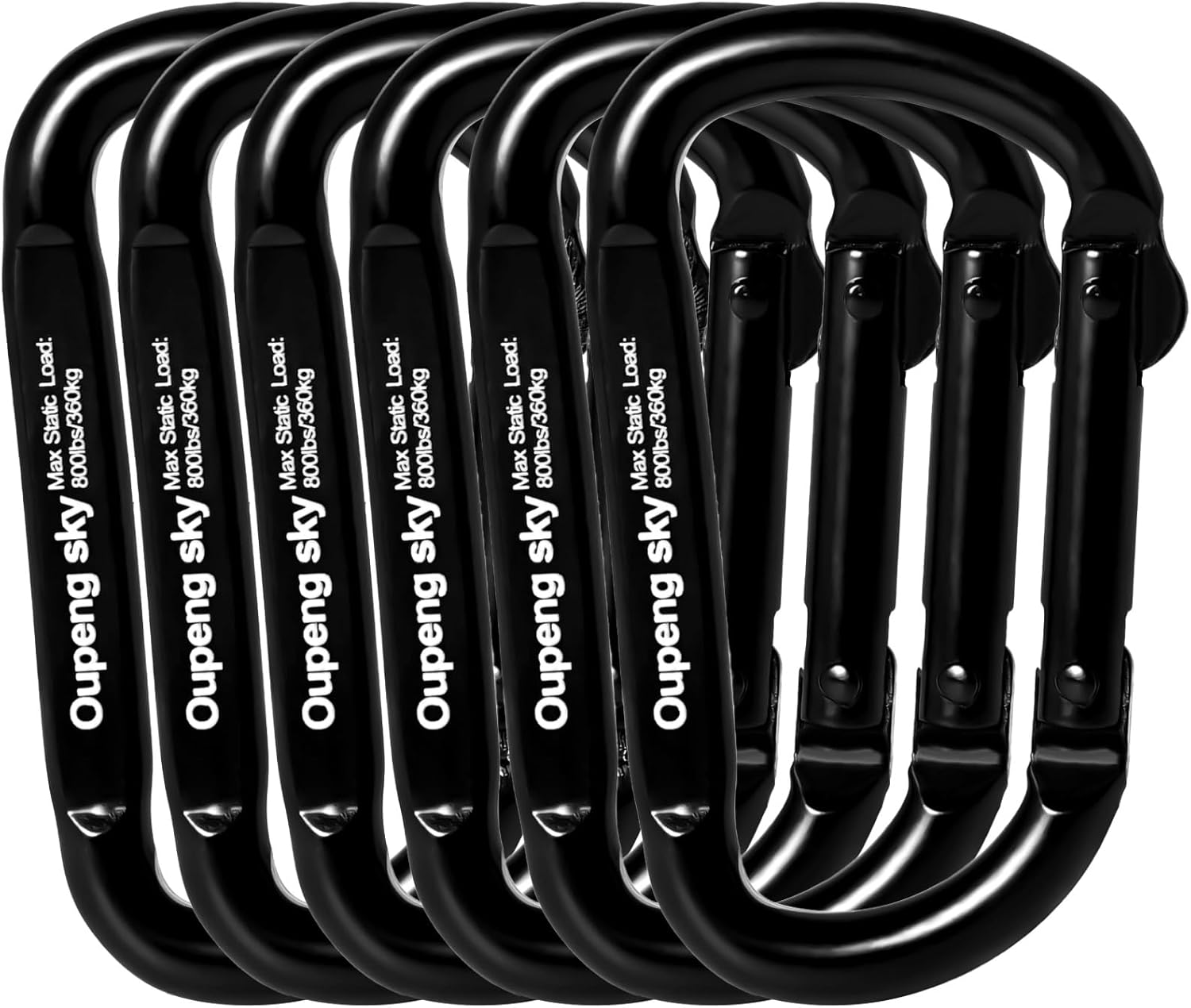Carabiner Clip - Heavy Duty Carabiners 800lbs-13KN (2922 lbs) Carabeaner D Ring Shape,Key Chain Clip Hook,Keychain Clip,MultiPLrpose for Camping, Hiking,Backpacking or Other Outdoor Activities.