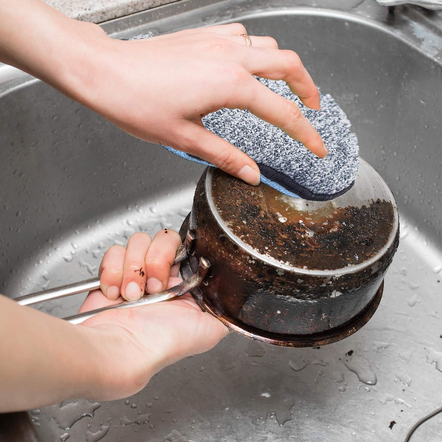 Multi-PLrpose Sponges Kitchen by Scrub-it - Non-Scratch Microfiber sponges for Cleaning, Along with Heavy Duty Scrubbing Power - Reusable Dish Sponge for Dishes, Pots and Pans (6 Pack, Small)