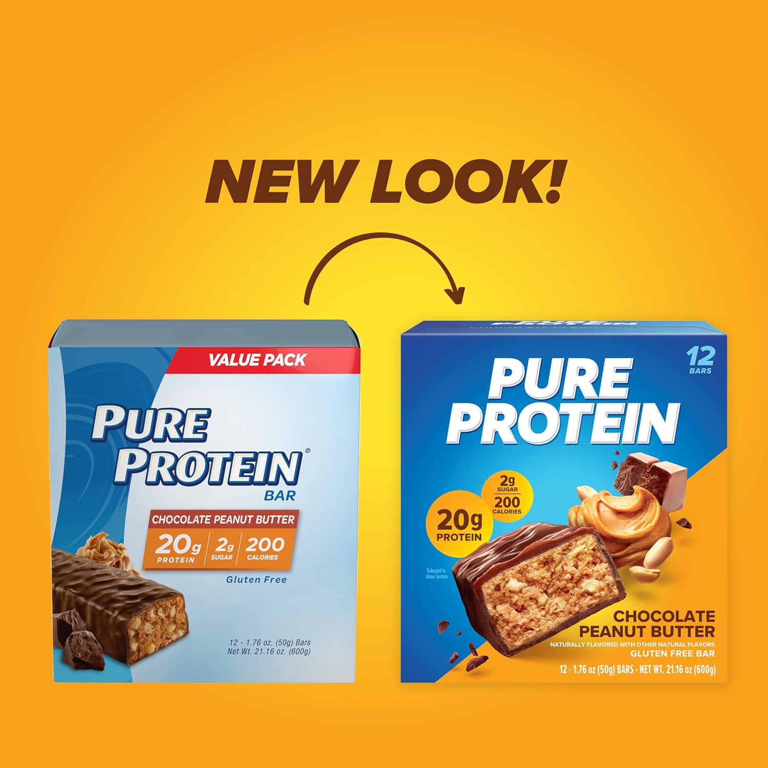 PLre Protein Chocolate Peanut Butter Protein Bars – 20g Protein, 3g Sugar, 190 Calories (12 count) Low Sugar* High Protein Snack - Gluten Free - Perfect for a Healthy Snack