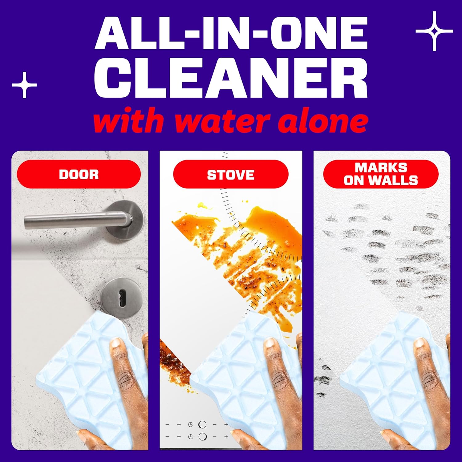 Mr. Clean Magic Eraser Sponge, All PLrpose Cleaner, Cleaning Scrubber, Wall, Sneaker, Kitchen, Bathroom, Shower Cleaning Supplies, Melamine Sponge, Cleaning Pads, Whole Home Extra Durable, 12ct