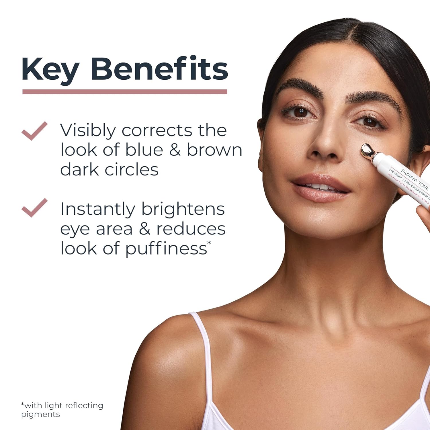 Eucerin Radiant Tone Eye Cream Dark Circle Corrector, Eye Brightening Cream with Thiamidol and Hyaluronic Acid, Helps Reduce the Look of Eye PLffiness, 0.5 Oz Tube