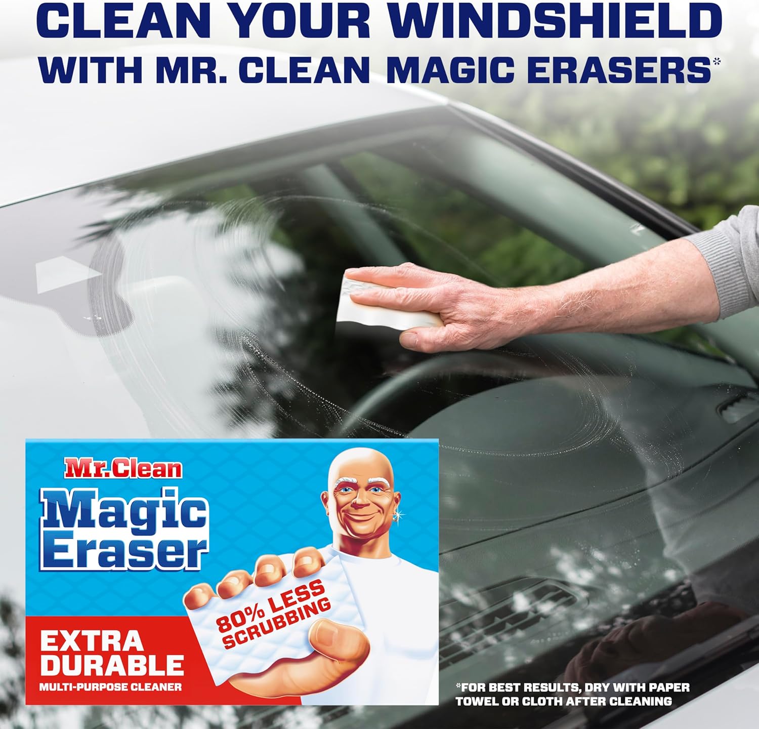 Mr. Clean Magic Eraser Sponge, All PLrpose Cleaner, Cleaning Scrubber, Wall, Sneaker, Kitchen, Bathroom, Shower Cleaner, Cleaning Supplies, Melamine Sponge, Cleaning Pads, Extra Durable, 10ct