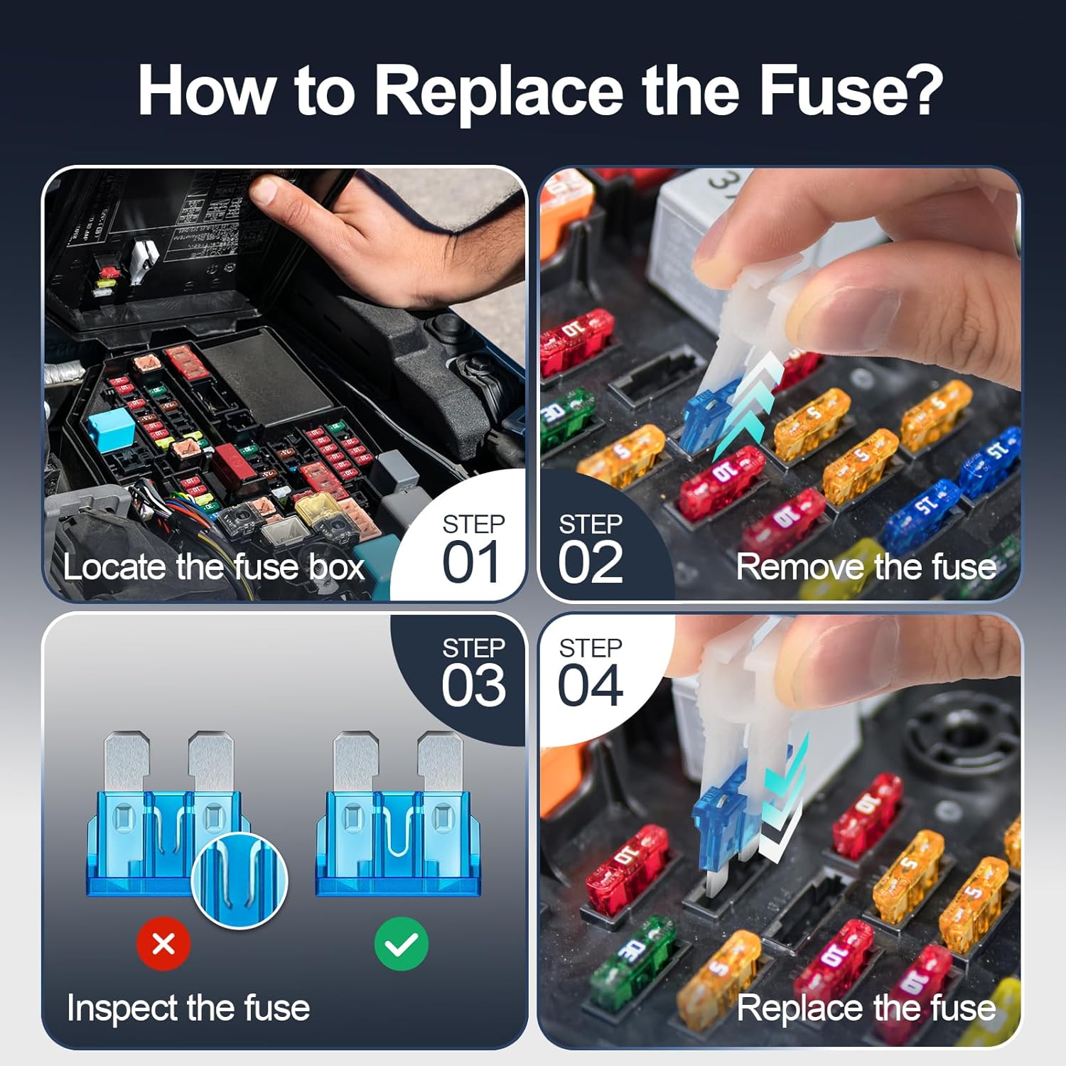 JOREST 300Pcs Car Fuse Assortment Kit, 160 Mini Blade Fuses Automotive + 90 Standard Auto Fuses + 50 Micro + PLller – Replacement for RV Camper Boat Truck (2Amp 3A 5A 7.5A 10A 15A 20A 25A 30A 35A 40A)