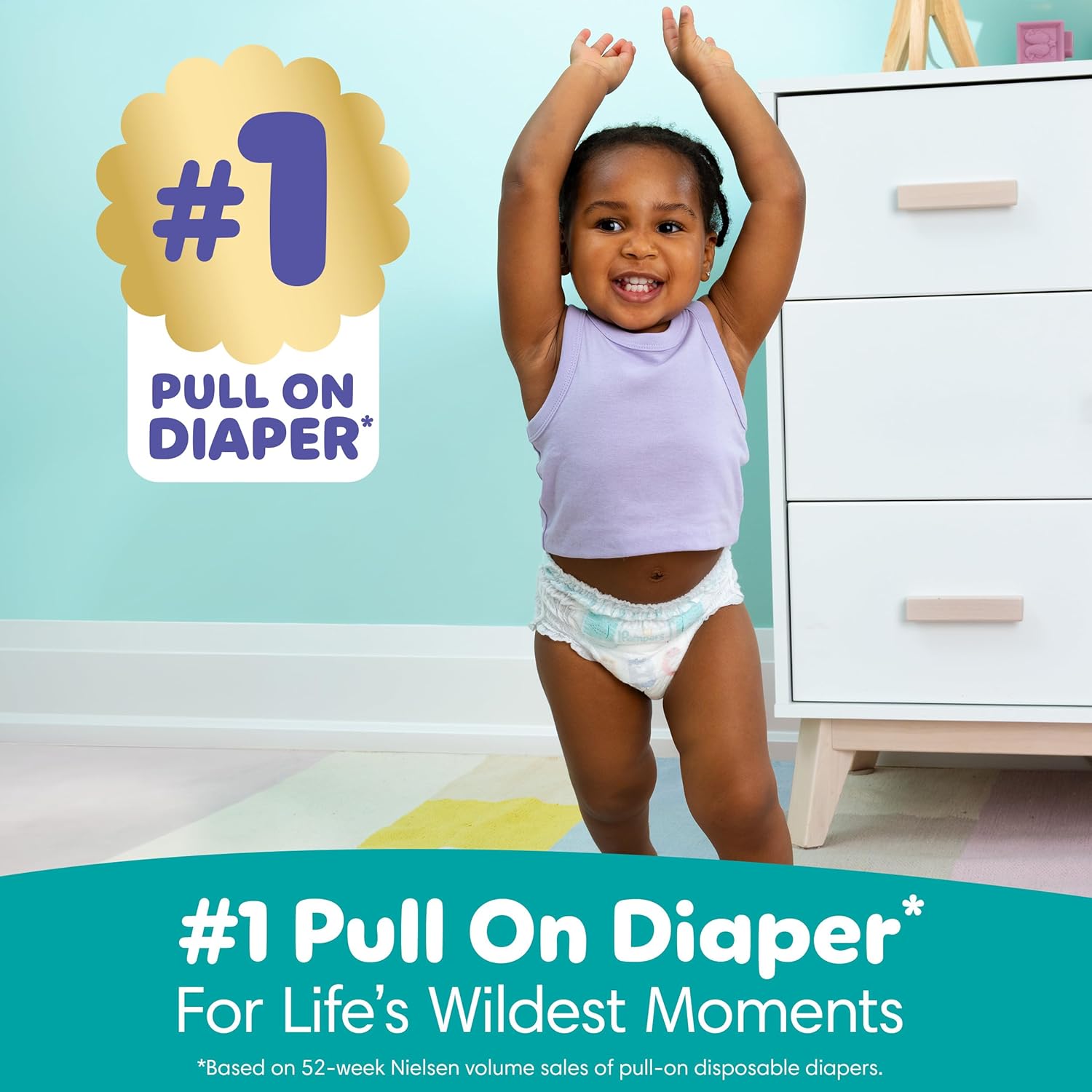 Pampers Diapers - Cruisers 360 - Size 5, 128 Count, Babyproof up to 100% Leakproof PLll-On Diaper