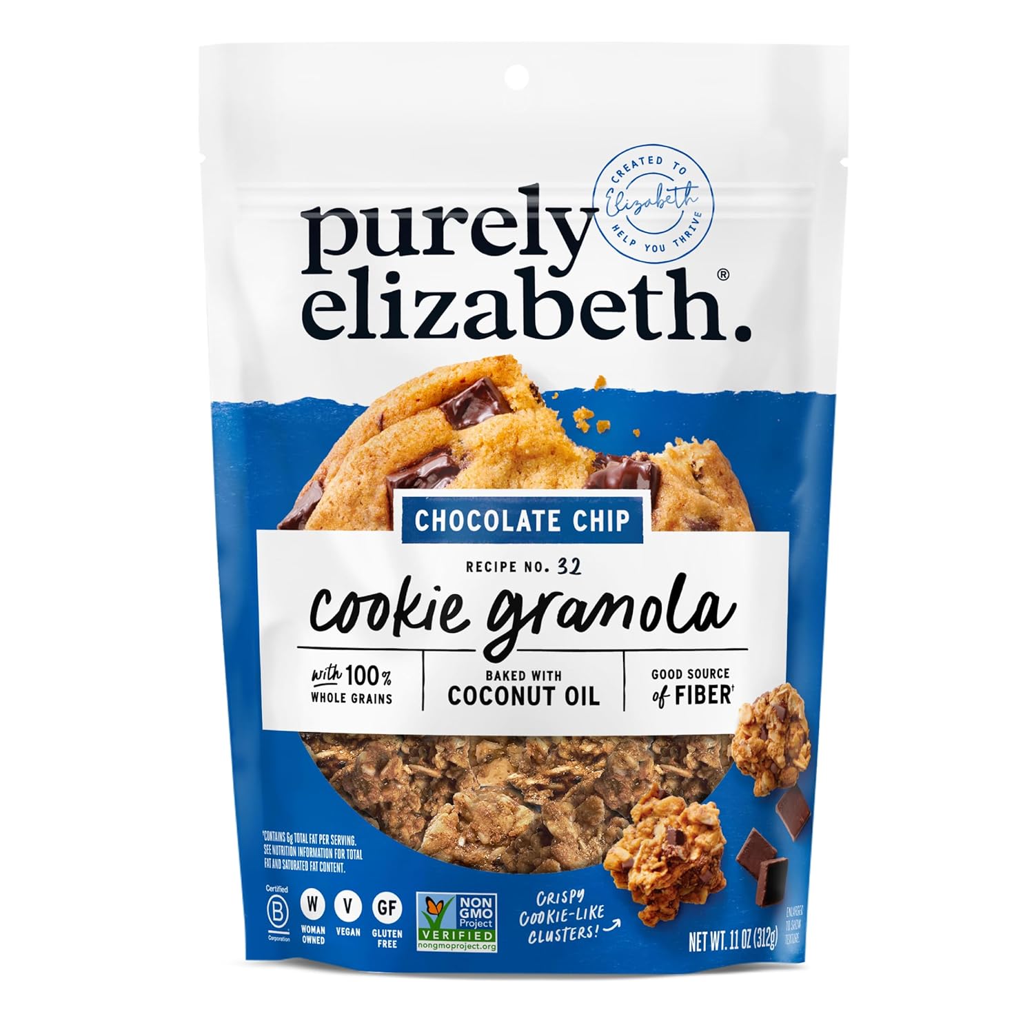 PLrely Elizabeth, Cookie Granola Chocolate Chip, 11 Ounce