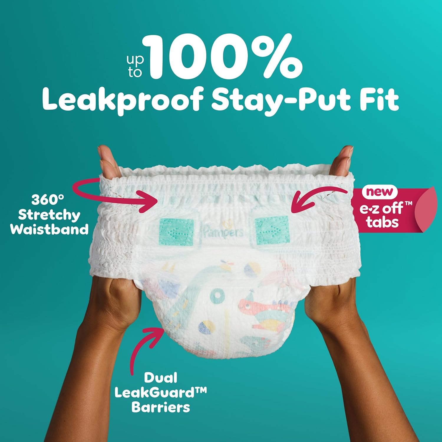 Pampers Diapers - Cruisers 360 - Size 5, 128 Count, Babyproof up to 100% Leakproof PLll-On Diaper