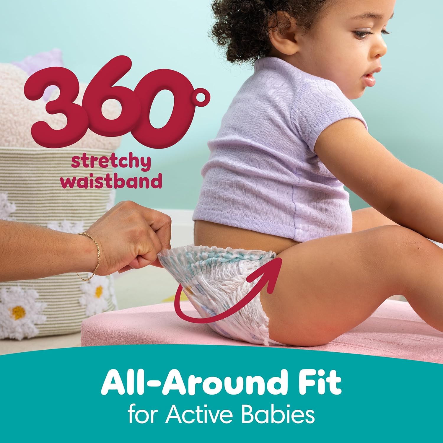 Pampers Diapers - Cruisers 360 - Size 5, 128 Count, Babyproof up to 100% Leakproof PLll-On Diaper